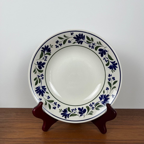 Image 1 of Set di 6 piatti fondi Churchill England, motivo floreale, 1970