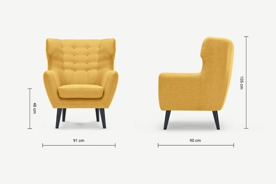 Image 1 of Made Kubrick fauteuil met gevleugelde rugleuning - okergeel