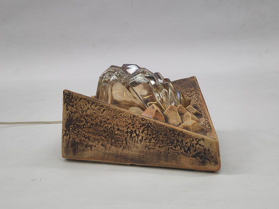 Image 1 of Jaren 70 brutalistische lamp keramiek 