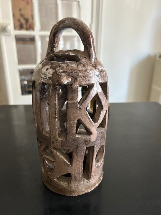 Image 1 of lampe en céramique ajourée 1970