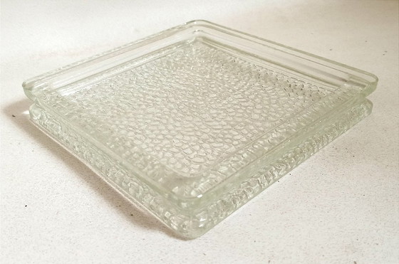 Image 1 of Nevada trinket tray, molded glass pavement, Saint Gobain, 1950s