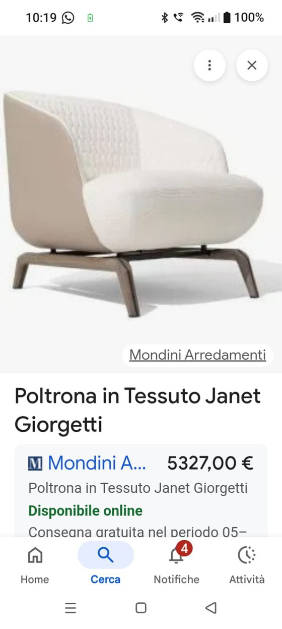 Image 1 of Giorgetti-Sessel in ausgezeichnetem Zustand finden Sie bei Aprilia (Latina).