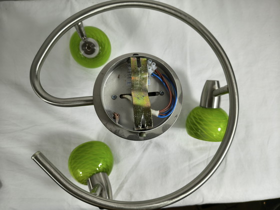 Image 1 of Vintage massive ceiling lamp with 3 spotlights + 1 separate spotlight