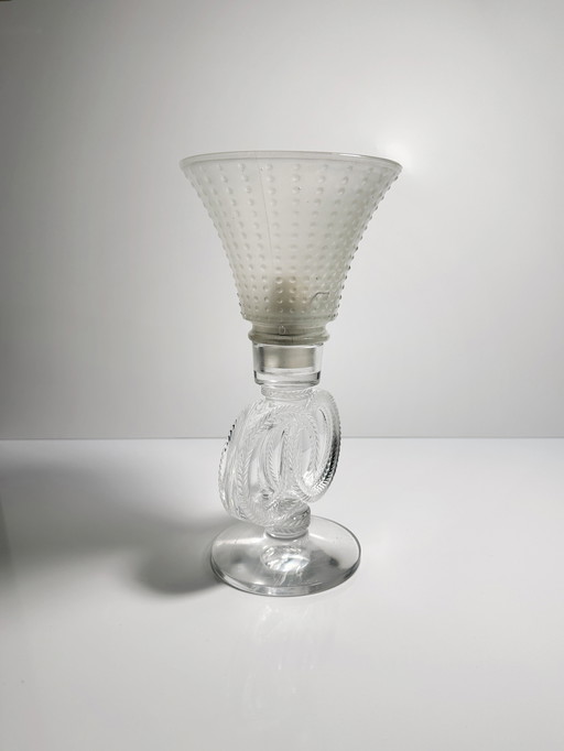 Vintage Murano crystal glass table lamp 70s Barovier Toso