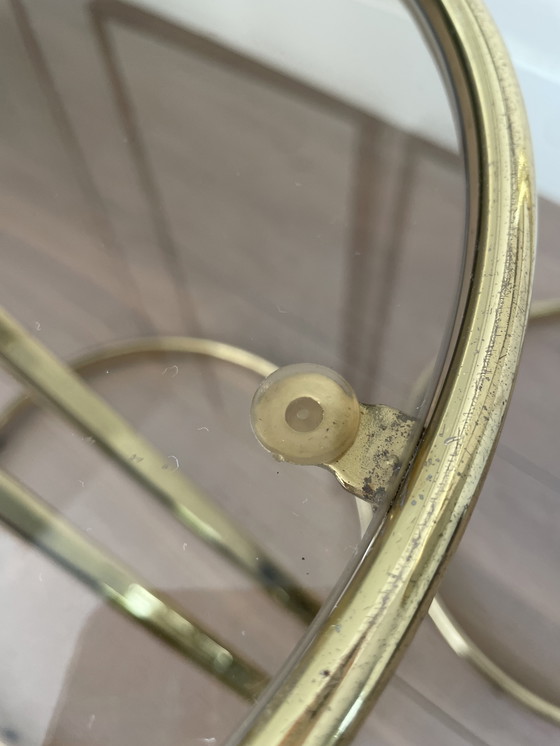 Image 1 of Beautiful set of two brass designer side tables