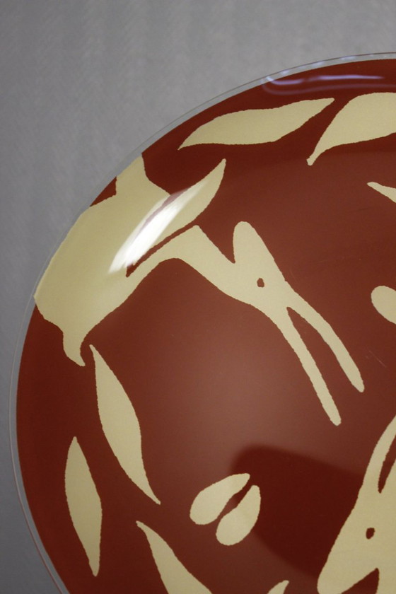 Image 1 of Yves Blayo grande piatto decorativo in vetro design postmoderno Francia anni '90