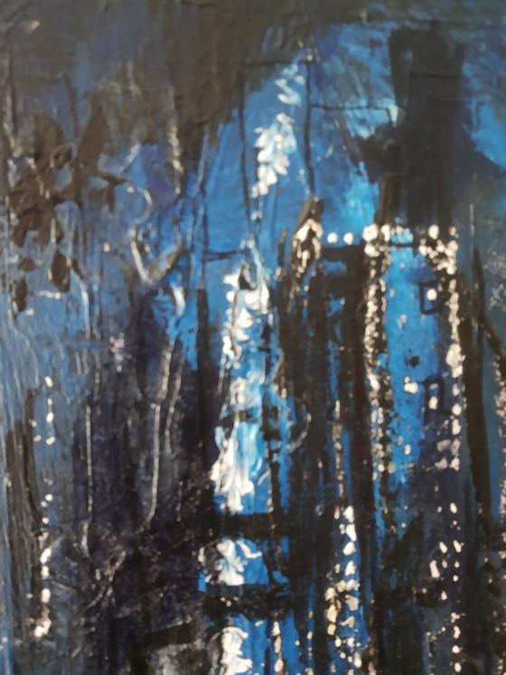 Painting of the Night Skyline of the City of Bremen in Germany in Beautiful Shades of Blue, Christian (photo 9 of 13)