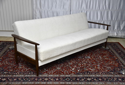 Canapé scandinave en teck et bouclier avec fonction dépliante, années 1960