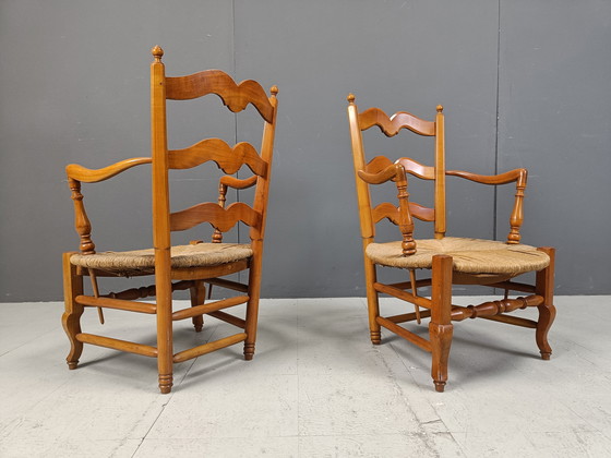 Image 1 of Pair Of French Provencal Armchairs, 1950S