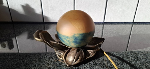 Vintage Moonlamp Glass Brass Base – tafellampen