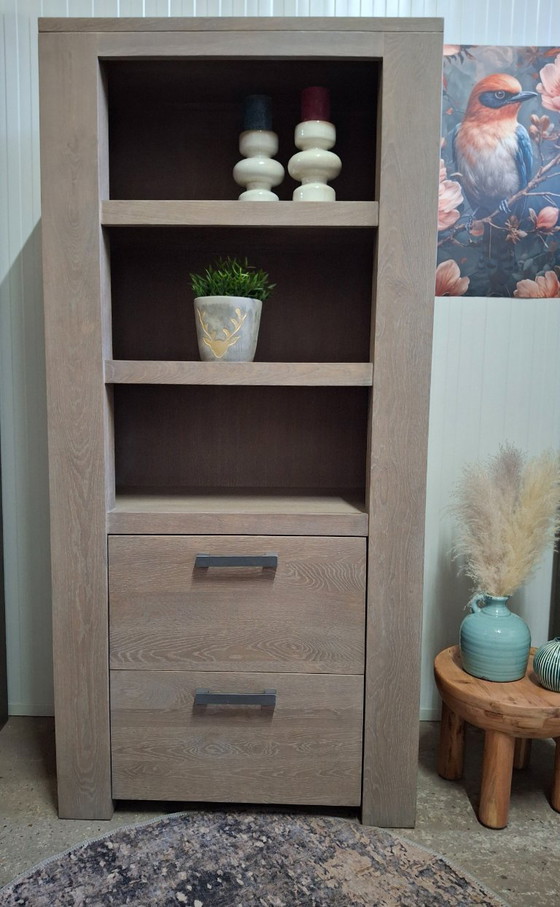 Image 1 of Robuuste eikenhouten boekenkast/opbergkast, nieuw