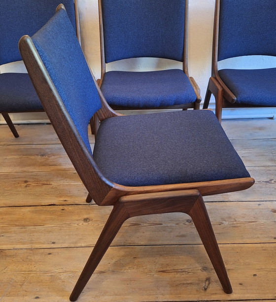 Image 1 of Set of 4 Solid Teak Dining Chairs, Denmark 1960s