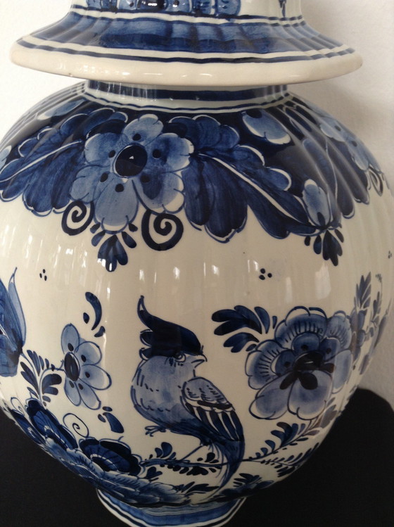 Image 1 of Delfts Blauwe VLS Velsen Holland dekselvaas,  gemberpot, urnvaas