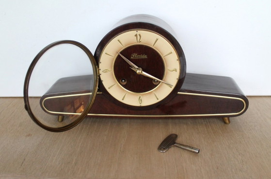 Orologio da camino MCM Anni '50-'60 "Florida" – Con Chiave – Wood (photo 2 of 14)