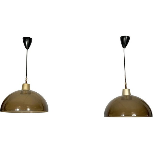 Pair of vintage plexiglass chandeliers by Candle, Italy 1970