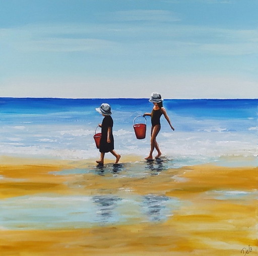 Della CAMILLERI - Red Buckets - Artist's painting