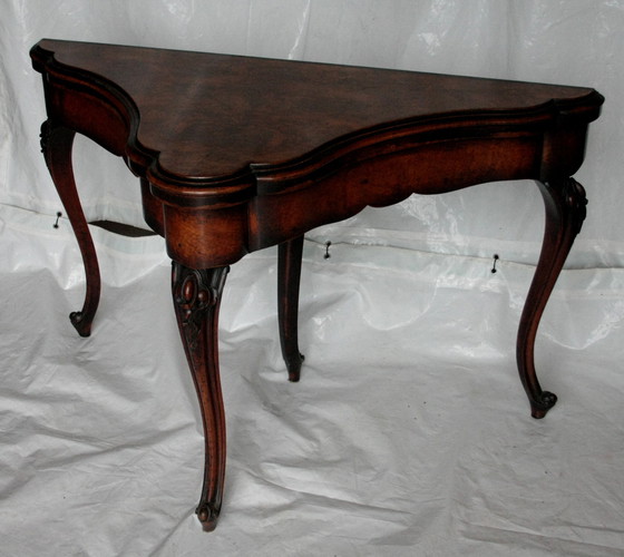 Image 1 of Engelse laat 18e-eeuwse speeltafel openklapbaar