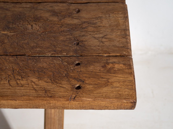 Antique dining table in X shape (c.1920) #16, Wood, Brown, Rustic (photo 46 of 48)