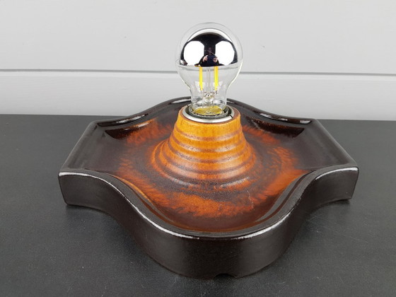 Image 1 of Juego de 2 apliques de pared Pan Keramik marrón