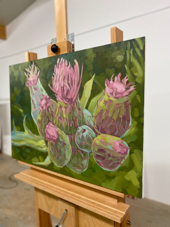 Image 1 of Cardi nella luce estiva, olio su tela, 100x70 cm, Sandra Kolondam