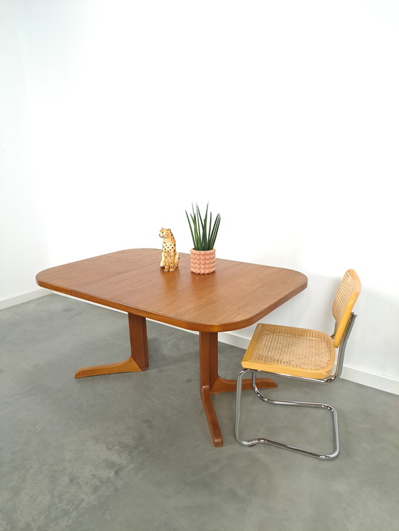 Image 1 of Teak Hout Uitschuifbare Eettafel Vintage Tafel