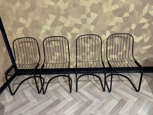 4 chaises de salle à manger italiennes haut de gamme Gastone Rinaldi