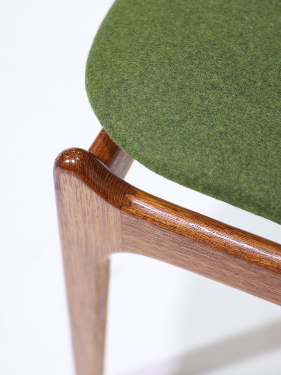 Image 1 of 8 sedie da pranzo Erik Buch 49 in teak verde vintage danese