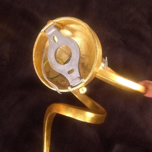 Pair of Serpent "Teo" Lamp sconces in gilded aluminum, Enzo CIAMPALINI - 1970