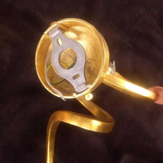 Image 1 of Pair of Serpent "Teo" Lamp sconces in gilded aluminum, Enzo CIAMPALINI - 1970