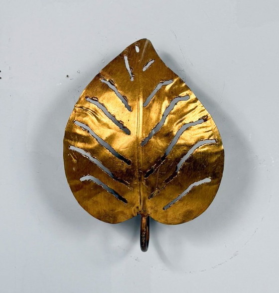 Image 1 of Lámpara de hoja/Monstera Lámpara de hoja al estilo de Maison Jansen, Francia, años 80