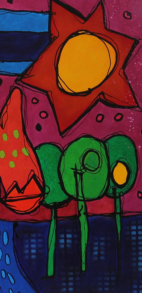 Image 1 of large painting 'night horse'