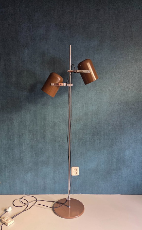Vintage Vloerlamp - Gepo | 2 Spots | Bruin | Origineel - Jaren 70 – Vloerlampen, Metal (photo 4 of 12)