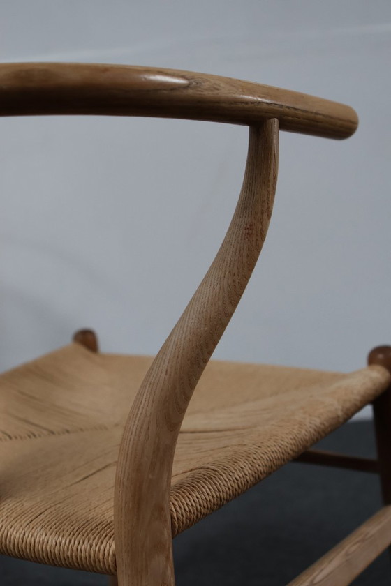 Image 1 of 4x Hans J. Wegner CH24 Sedie a spina di pesce in quercia, anni '70 Danimarca