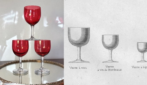3 Verres Baccarat Balloon Model Reg Crystal Signed