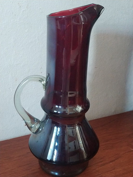 Brocca in vetro anni '70