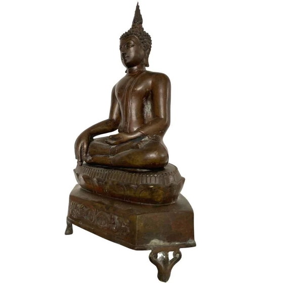 Buda de Bronce del Siglo XIX sobre Base de Templo Tailandia – Lote 184 – Esculturas, Bronze (photo 3 of 10)