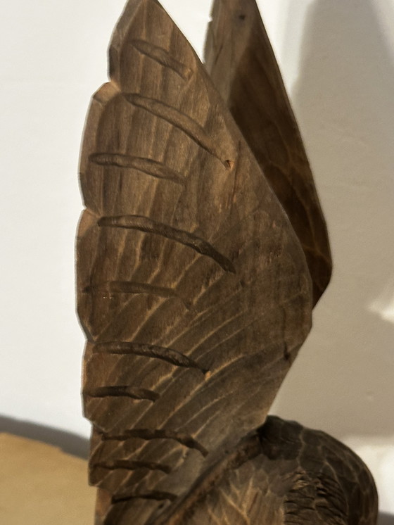 Image 1 of Aigle en bois sculpté - fabrication artisanale vintage Allemagne 