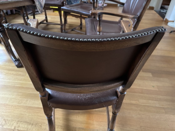 Five Classic Artifort Armchairs Model Number 680 – Leather, Wood (photo 15 of 15)