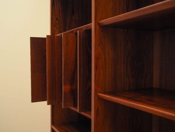 Image 1 of Boekenkast van palissanderhout, Deens ontwerp, jaren 70, vervaardigd door Hundevad.