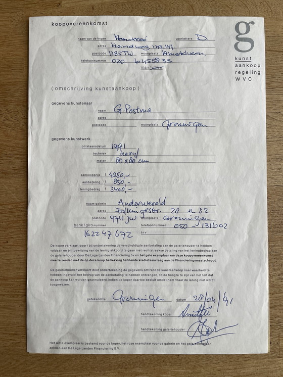 Image 1 of Pintura del artista Gerriet Postma.