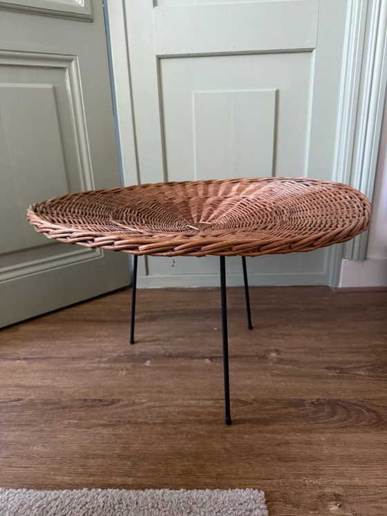 Image 1 of Cestino portariviste in rattan vintage anni '60, modello Artimeta per Metz & Co.