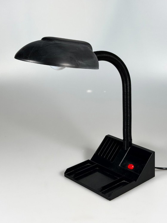 60er 70er Jahre Tischlampe Schwanenhals Adjustable Space Age Metall & Kunststoff – Tischlampen, Plastic (photo 2 of 11)
