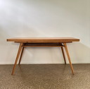 
Vintage wooden desk or (dining) table, extendable, Czech Rep. 1960/70s