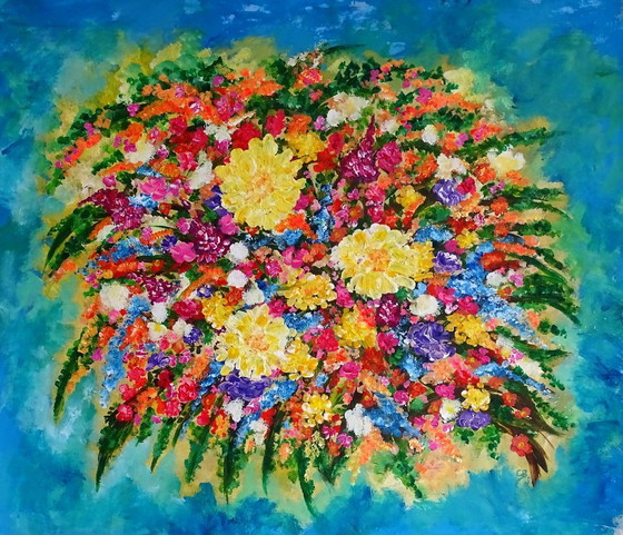 8 Pinturas florales abstractas, CB, Pinturas y dibujos, Lienzo, Otro, Rojo (foto 11 de 12)