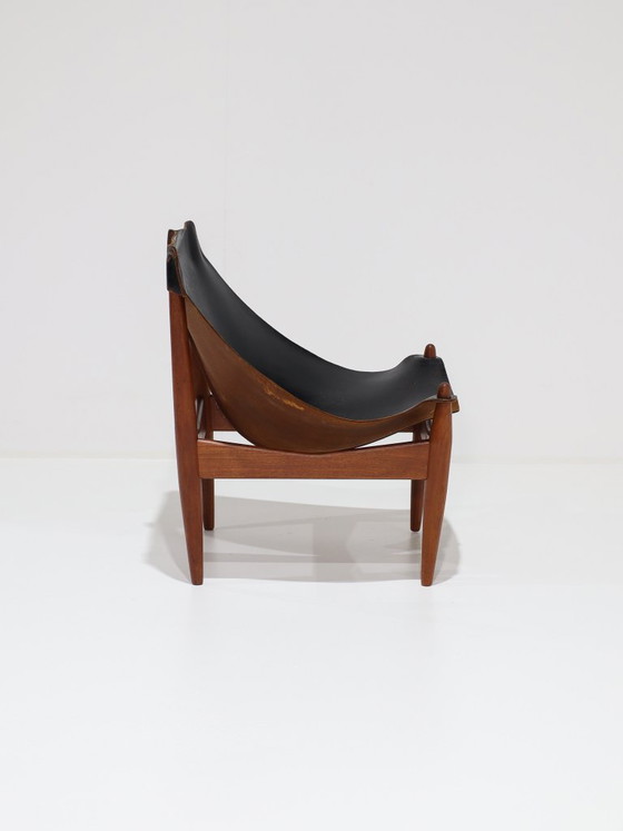 Illum Wikkelsø 272 Fauteuil Zwart Leer Teak Deens 1960s – Leather, Wood (photo 5 of 16)