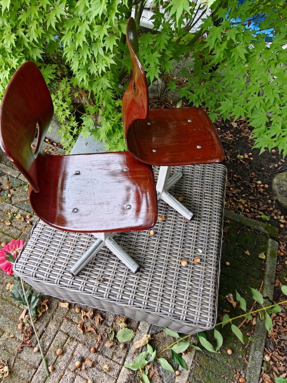 2 Smiley Pagholz Chairs with Metal Cross Base – Galvanitas, Dining chairs, Wood (photo 5 of 7)