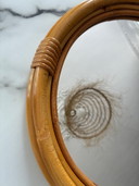 Miroir rond rotin vintage