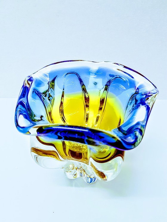 Image 1 of Vase /jardeniere hand blown glass by Josef Hospodka/ Czechia