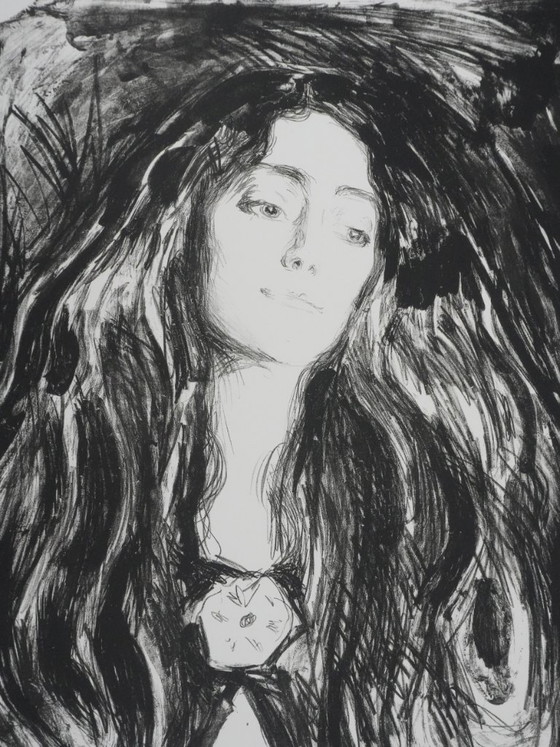 Edvard Munch : Broche, Eva Mudocci, Lithographie Signée – Lithographies et sérigraphies, Paper (photo 3 of 10)