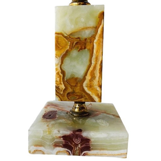 Vintage mid-century hoge marmeren onyx lampenvoet Hollywood Regency 1950's